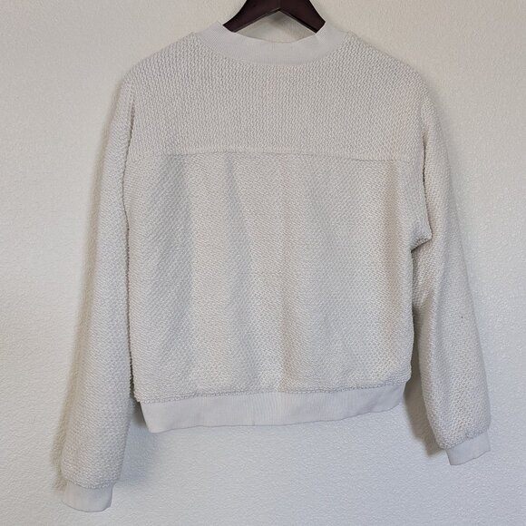 Marine Layer Women's Birdseye Bomber Jacket Natural Cream XL - Picture 7 of 11